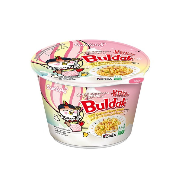 Samyang Buldak Cream Carbonera Hot Spicy Chicken Flavor Korean Noodle Cup Ramen 16 x 120g HALAL