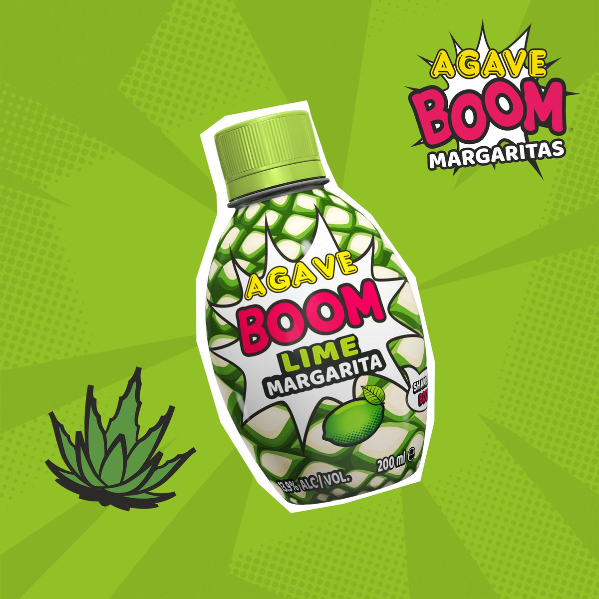 Agave Boom Margarita Lime 12x200ml 13.9% ALC