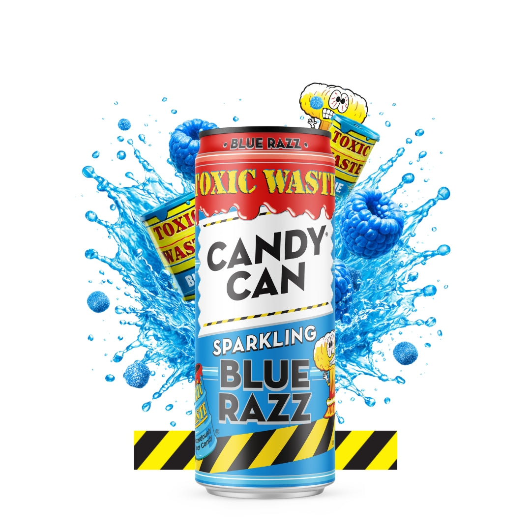 Candy Can x Toxic Waste Sparkling Blue Razz 12x330ML
