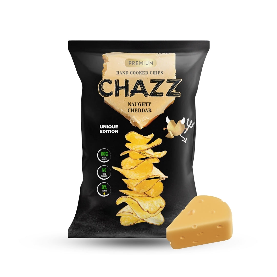 Chazz Hand Cooked Chips Naughty Cheddar (15x90g)