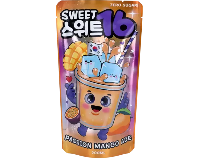 Sweet16 Passion Mango Ade (Zero Sugar) with Sweeteners 10x200ml (Korean)