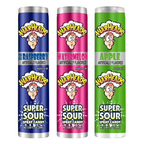 WARHEADS Super Sour Spray (12x0.68) fl. oz. Display