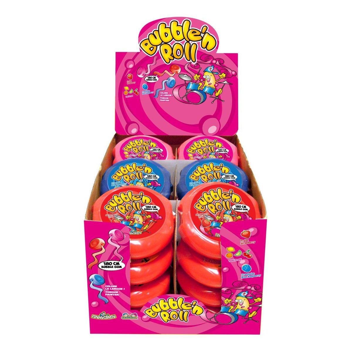 Funny Candy Bubble'n roll tongue painter bubblegum 24 x 58 gram